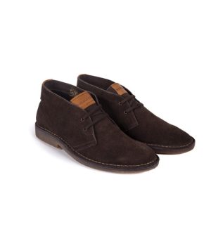 Asphalt Brown - Men's Lace Up Suede Shoes