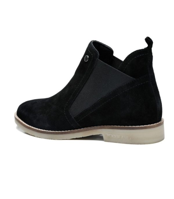 Quartz Black - Ladies Abstract Suede Chelsea Boots