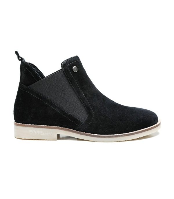 Quartz Black - Ladies Abstract Suede Chelsea Boots