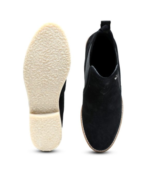 Quartz Black - Ladies Abstract Suede Chelsea Boots
