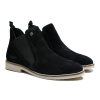 Quartz Black - Ladies Abstract Suede Chelsea Boots