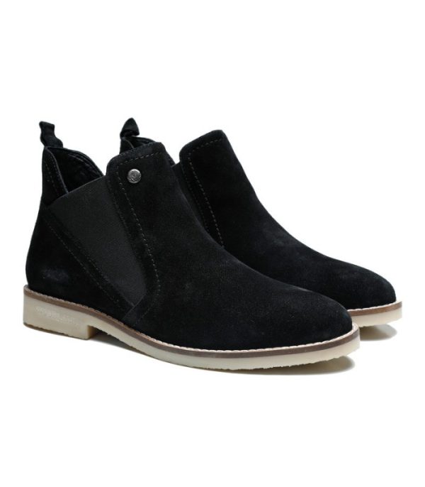 Quartz Black - Ladies Abstract Suede Chelsea Boots