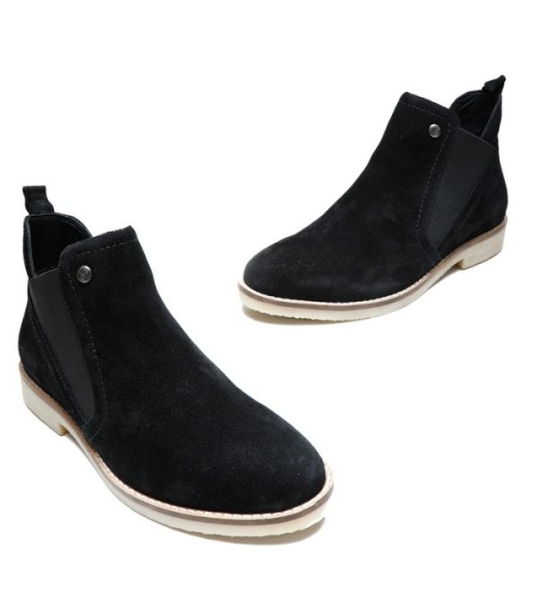 Quartz Black - Ladies Abstract Suede Chelsea Boots