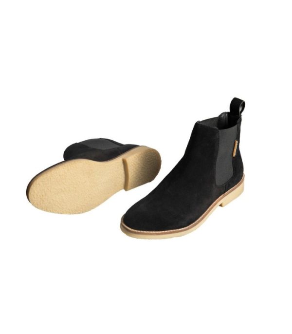 Sunstone Black - Ladies Straight Cut Suede Chelsea Boots