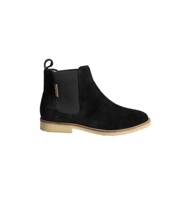 Sunstone Black - Ladies Straight Cut Suede Chelsea Boots