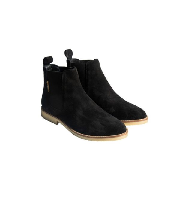 Sunstone Black - Ladies Straight Cut Suede Chelsea Boots