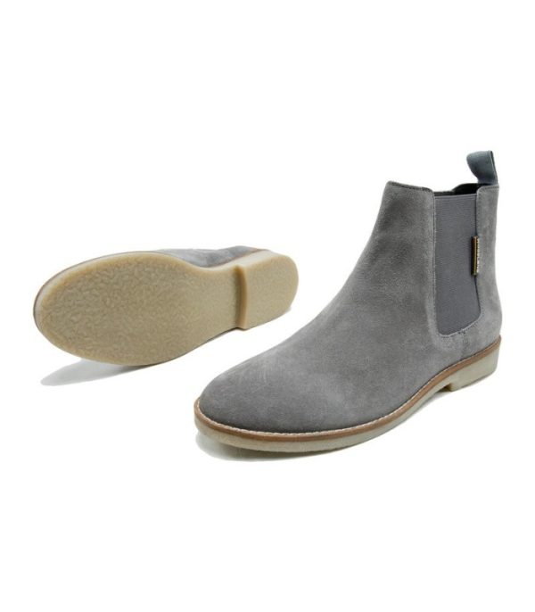 Sunstone Grey - Ladies Straight Cut Suede Chelsea Boots