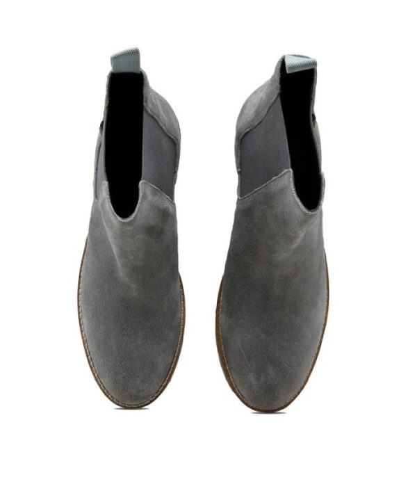 Sunstone Grey - Ladies Straight Cut Suede Chelsea Boots