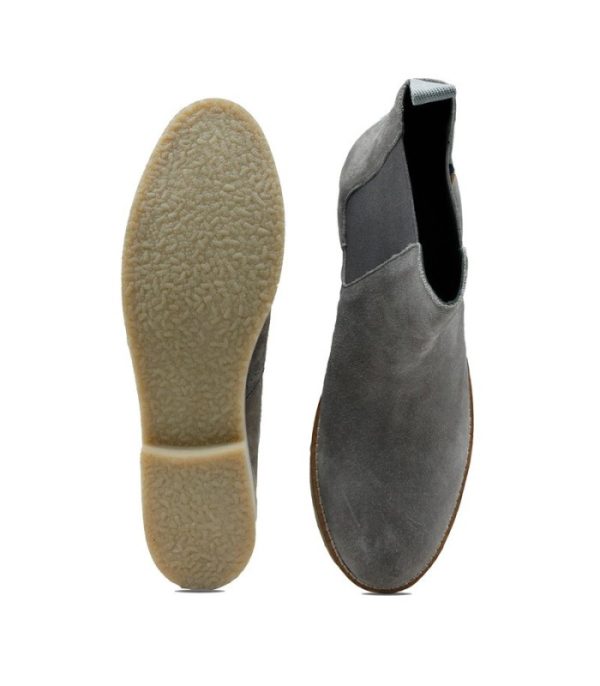 Sunstone Grey - Ladies Straight Cut Suede Chelsea Boots